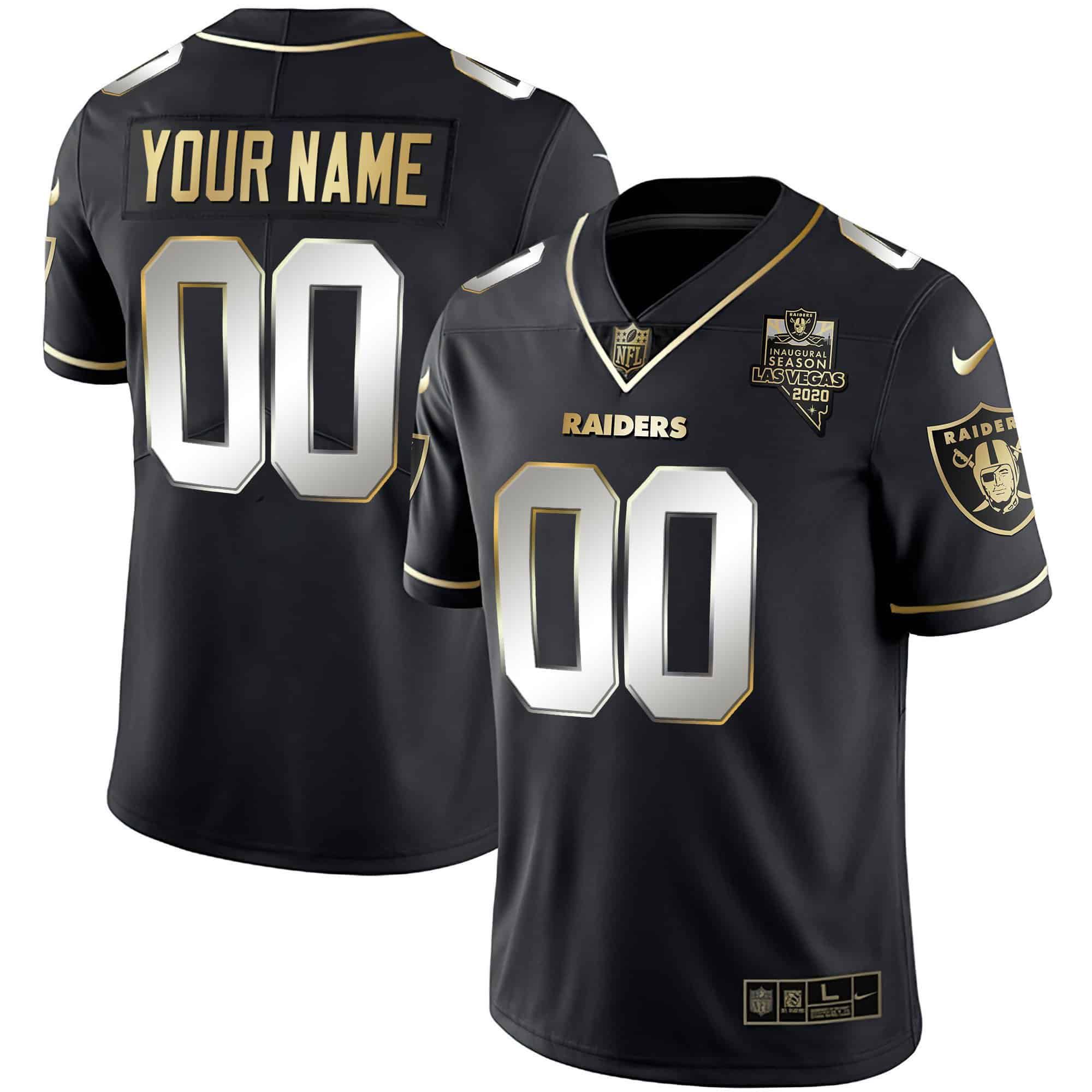 Men Oakland Raiders 2024 Nike Vapor Black Gold & Black Inverted Limited Custom NFL Jersey
